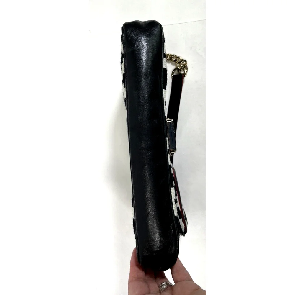 L.A.M.B Gwen‎ Stefani Black White Chain Shoulder Clutch Bag Edinburgh McGregor